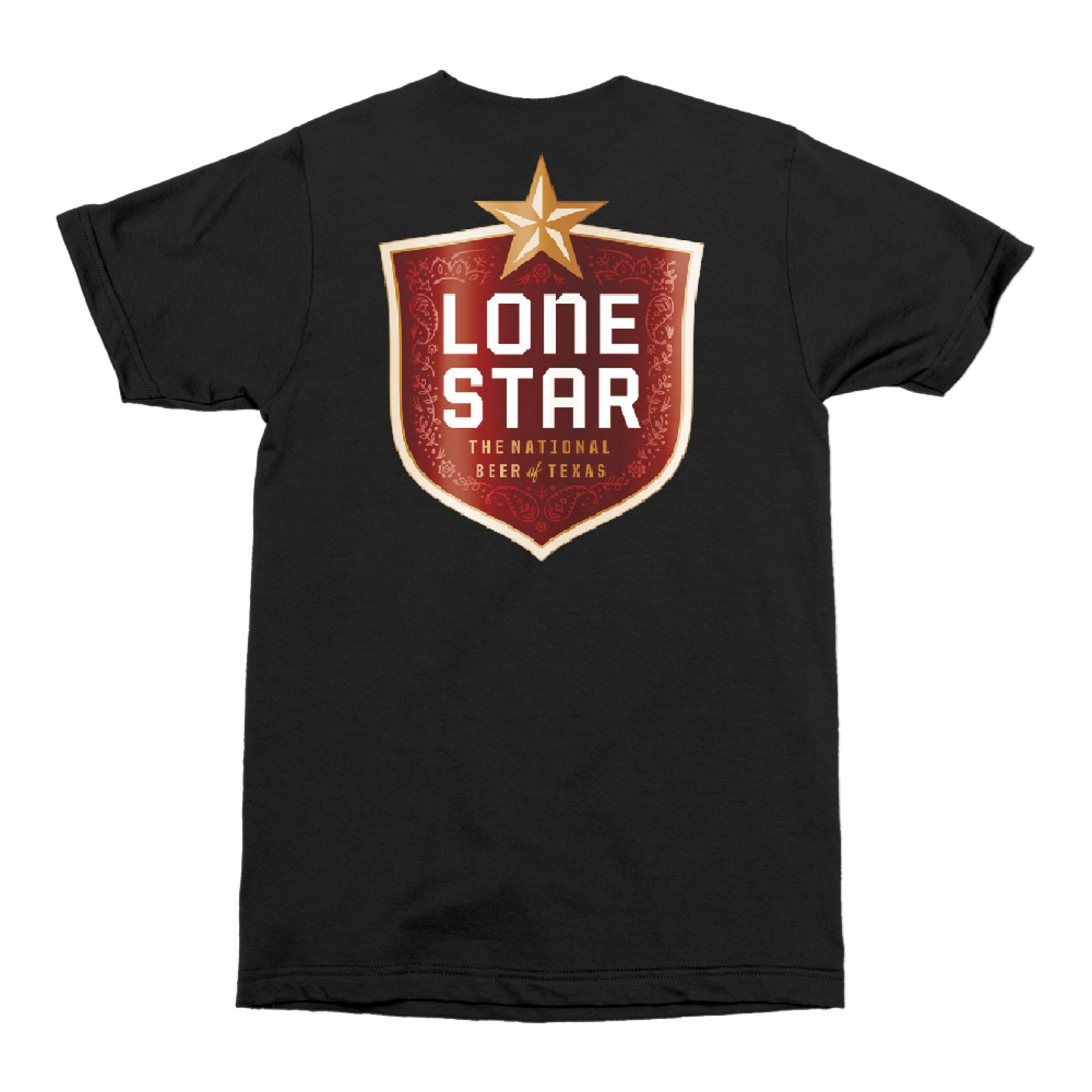 Lone Star Beer Badge Logo Front and Back Print T-Shirt